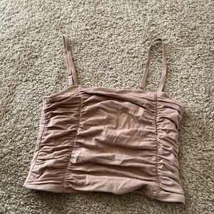 Light brown Hollister ruched crop top size small